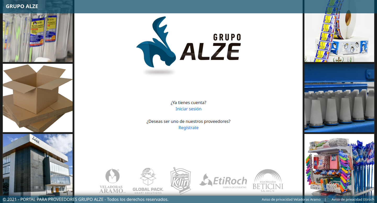 imagen  Portal de proveedores Grupo Alze